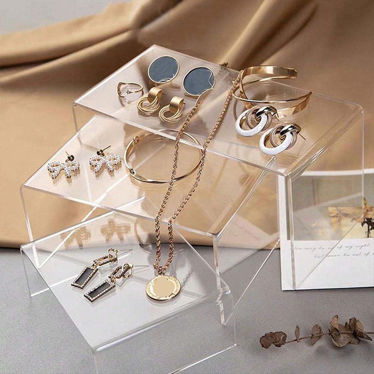 Display Risers Set - 8 Pcs 2 Set Small Acrylic