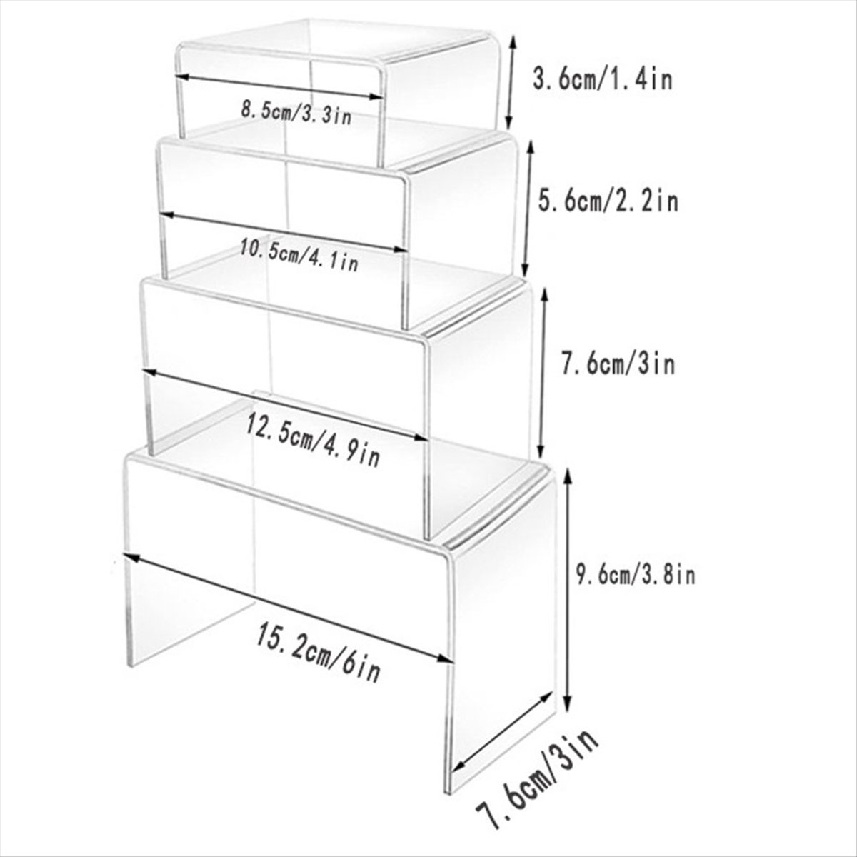 8 Pcs 2 Set Small Acrylic Rise - đánh giá và giá Display Risers Set