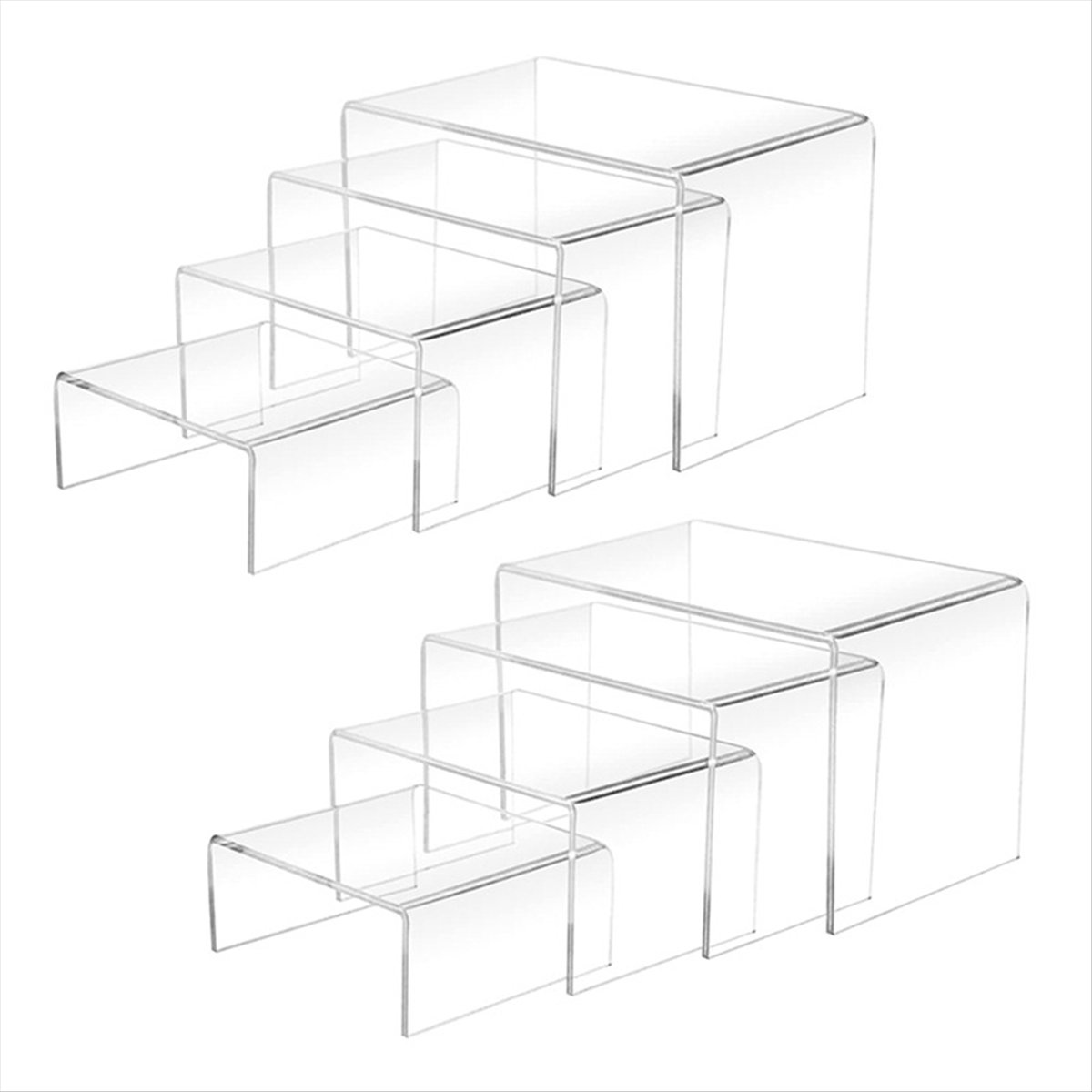 8 Pcs 2 Set Small Acrylic Rise - đánh giá và giá Display Risers Set